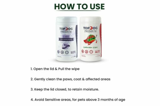 TopDog Premium Pet Sanitizing Wipes - Lavender, 80 Pulls