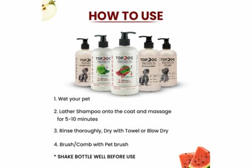 TopDog Premium 2 in 1 Conditioning Shampoo- Watermelon, 500 ML