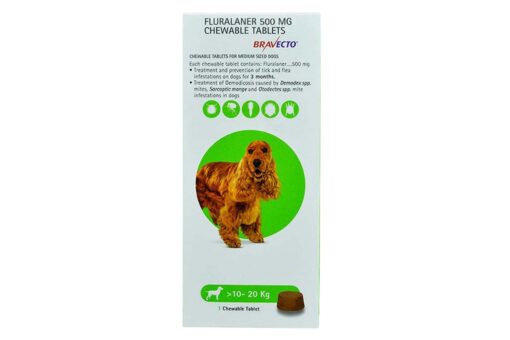 Bravecto Tick & Flea Chewable Tabs For Dogs Weighing 10-20Kg