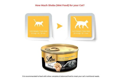 Sheba Wet Adult Cat Food Tuna Fillets and Whole Prawns in Gravy, 85 gms