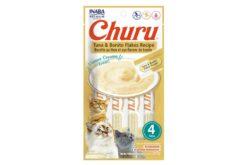 Inaba Churu Tuna & Bonito Flakes Recipe Cat Treats, 42 gm Count 4 (Pack Of 2)