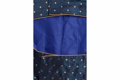 Vastramay Dogs Blue And Gold Silk Blend Jacket