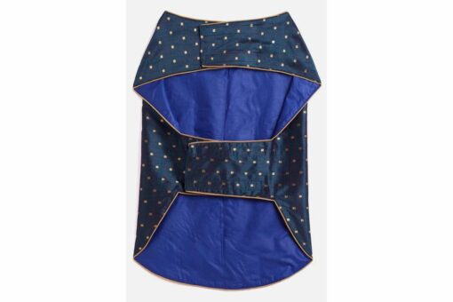 Vastramay Dogs Blue And Gold Silk Blend Jacket