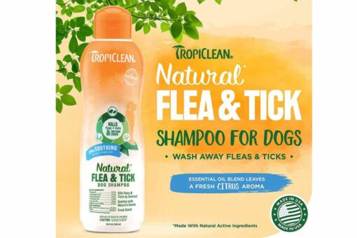 TropiClean Soothing Plus Natural Flea & Tick Dog Shampoo, 355 ml