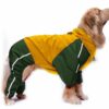 Dog-O-Bow Green Yellow Bodysuit Raincoat For Dogs