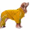 Dog-O-Bow Plain Yellow Bodysuit Raincoat For Dogs