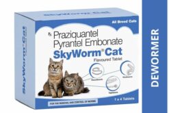 Skyec Skyworm Cat Deworming Tablet, 1 Strip 4 Tabs (Pack 3)