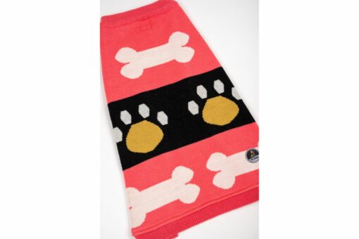 Petsnugs Bone and Paws Sweater for Dogs & Cats - Pink & Black