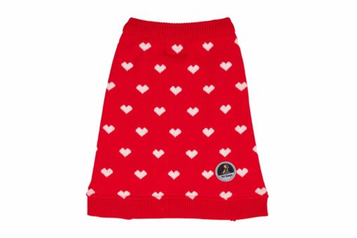 Petsnugs Red Heart Sweater for Dogs & Cats - Red & White