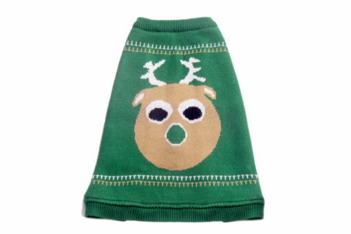 Petsnugs  Green Reindeer Sweater for Dogs & Cats - Dark Green